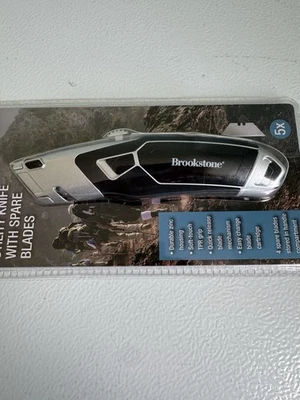 Cuchillo utilitario Brookstone con cuchillas de repuesto carcasa de zinc agarre suave al tacto NUEVO Foto 1 de 4