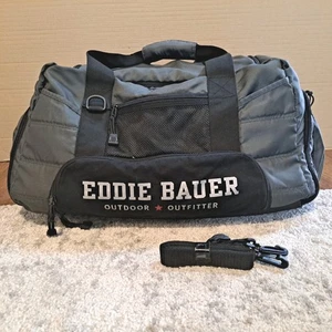 Eddie Bauer Duffel Bag Travel Luggage Gray Black W/ Shoulder Strap 21" X 12" - Picture 1 of 11