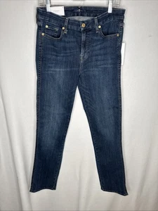 7 For All Mankind Women's Kimmie Straight Leg Denim Jeans Blue Size 31 - Picture 1 of 8