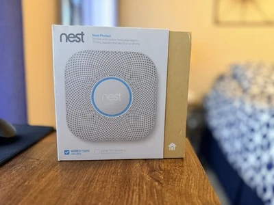 Google Nest Protect 2nd Gen Wired Smoke Co Alarm White - Image 1 of 3