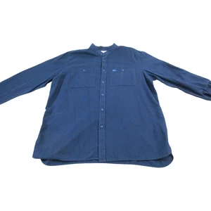 Lacoste Flannel Shirt Mens XL Navy Houndstooth Regular Fit Long Sleeve Button-Up - Picture 1 of 7