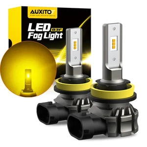 AUXITO H11 Lamp H9 H8 Yellow Amber LED Fog Light DRL Bulbs Super Bright 6000LM - Picture 1 of 11