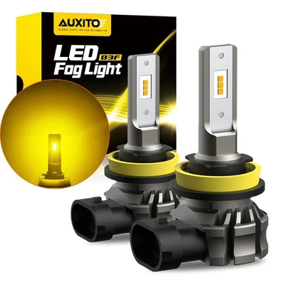 AUXITO H11 Lamp H9 H8 Yellow Amber LED Fog Light DRL Bulbs Super Bright 6000LM - Image 1 of 4