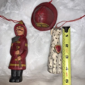 Fireman, Fireman Hat And Dog Ornaments By Kurt’s Adler Inc. - Picture 1 of 8