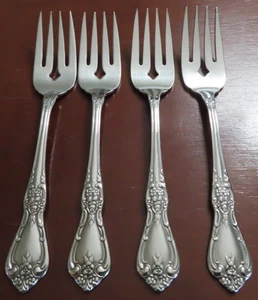 Oneida KENNETT SQUARE 4 Salad Forks Distinction Deluxe Stainless Flatware Lot  C - Picture 1 of 5