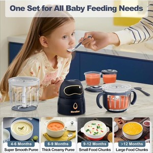 Baby Food Maker, 13-In-1 Baby Food Processor Set with 2 Glass Bowls (600Ml+300Ml