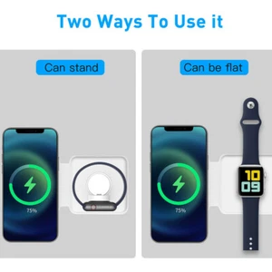 Foldable 15W Magsafe Magnetic Wireless Charger For For iPhone Huawei Samsung - Picture 1 of 13