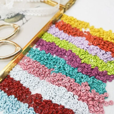 100X Mini Buttons Alloy 2-Hole Doll Baby Clothing Sewing Replacement DIY 3mm 4mm - Image 1 of 4