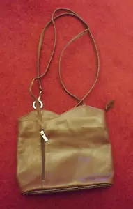 Borsettificio G.Z. chestnut brown leather multi bag, 2 outer zip pockets - VGC - Picture 1 of 2