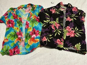 Lot Of 2- Two Palms Hawaiian Shirt Boys Size 14 Excellent - Made In Hawaii - Picture 1 of 3