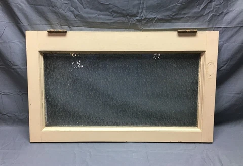 Antique Florentine Privacy Glass Door Top Transom Window 18x30 VTG Old 735-22B Cover