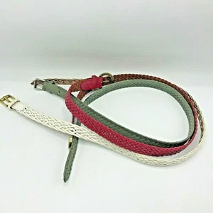 3 cinturones de cuero trenzado Talbots para dama rosa verde blanco - Imagen 1 de 11