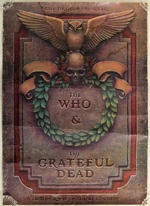THE WHO & THE GRATEFUL DEAD - OAKLAND STADIUM CONCERT POSTER - Picture 1 of 7