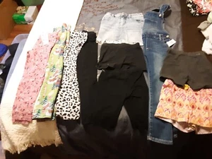 Lot of 10 pair Girl's Bottoms/Leggings/Shorts/Jeans Overalls/Jean Skirt - Size 5 - Picture 1 of 7