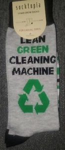 MÁQUINA DE LIMPIEZA SOCKTOPIA VERDE MAGRA PARA HOMBRE NOVEDAD CALCETINES DE TRIPULACIÓN TALLA 10-13 UN PAR - Imagen 1 de 2