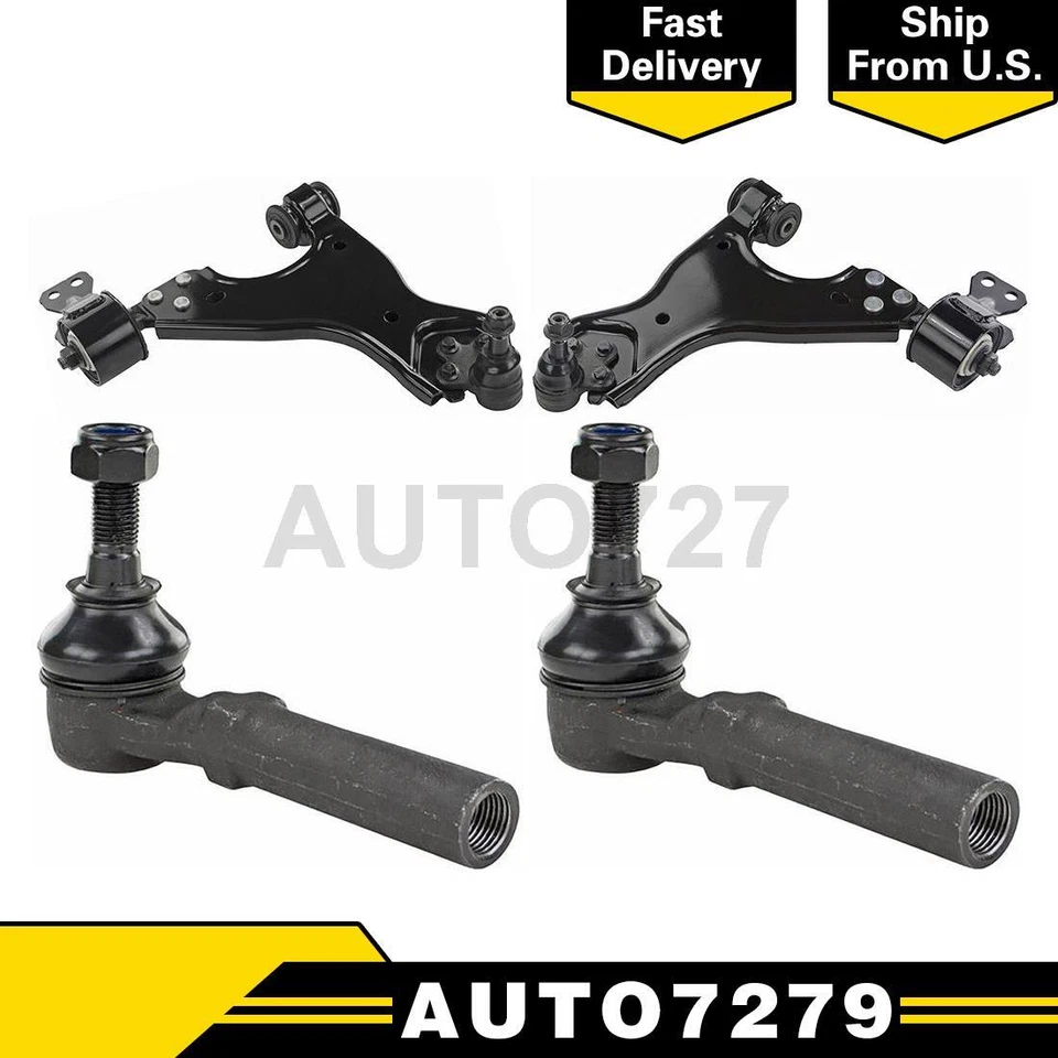 4X Brazo de control inferior delantero y rótula extremo exterior de varilla de amarre para Chevrolet Traverse Foto 1 de 4
