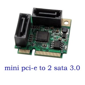 Mini PCI-Express to 2 Ports SATA 3.0 III 6Gb/s Expansion Card Single Chip - Afbeelding 1 van 12