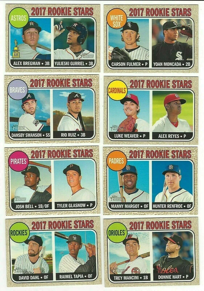 2017 Topps Heritage Rookie Stars Single Cards RC Rookie Card Logo 2 Players/Card - Image 1 of 1