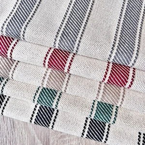 Thick TALARA Linen look wide Stripe Fabric. 290 cm wide, Price per 1/2 metre - Picture 1 of 17