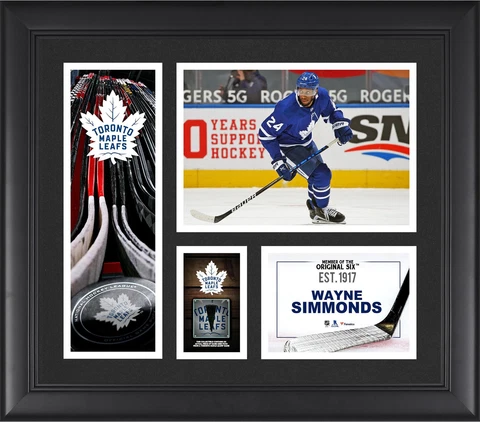 Wayne Simmonds Toronto Maple Leafs FRMD 15x17 Collage with a Piece of GU Puck Cover