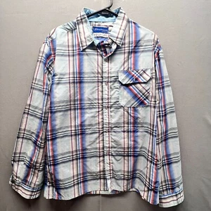 Vintage Obermeyer Nylon Shirt Mens Medium Button Up Collared Lightweight Outdoor - Picture 1 of 13