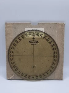 Vintage Plastic Protractor Collectable Piece Brittish English Celluliod 6" 1942 - Picture 1 of 16