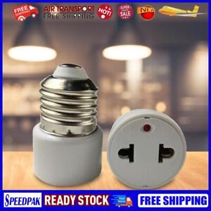 E26/E27 Light Socket To Plug Adapter Prong Light Socket Outlet for Porch Garage