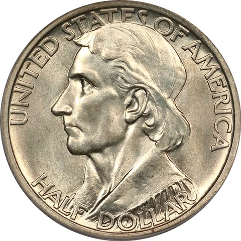 1935 Gem BU Boone Commemorative Half Dollar, PCGS MS65 CAC, Original Skin, OBH! Cover