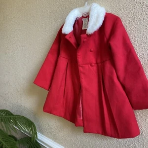 Girls RED DRESS COAT Size M (5-6) Max Studio Kids Holiday Coat - Picture 1 of 6