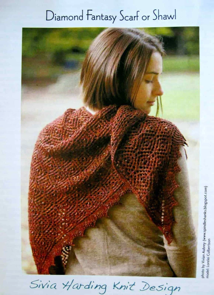 BEADED LACE DIAMOND FANTASY SCARF/ SHAWL by SIVIA HARDING - Image 1 of 1