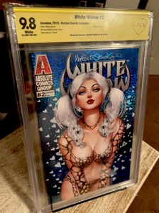 WHITE WIDOW 2 9.8 SIGNED NATHAN SZERDY FROZEN HEARTS FOIL cbcs not cgc very nice - Picture 1 of 1