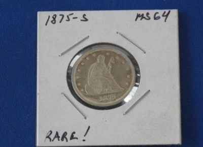 1875-S Liberty Seated Twenty 20 Cents Toned Uncirculated    E9272 - Image 1 of 4