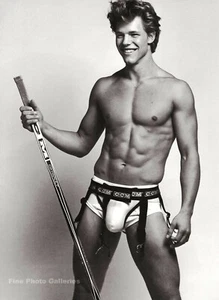 2002 Vintage BRUCE WEBER Semi Nude Hockey Player In Jockstrap Briefs Large Photo - Picture 1 of 1