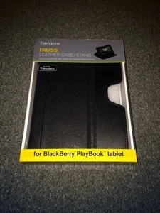 NEW Targus Truss Black LEATHER Folio Case Stand For Blackberry Playbook Tablet - Picture 1 of 2