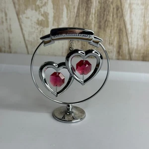 CRYSTOCRAFT 40° Anniversario Doppio Cuore Cristallo Ornamento Regalo - Foto 1 di 6