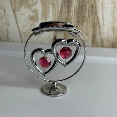 CRYSTOCRAFT 40th Anniversary Double Heart Crystal Ornament Gift - Image 1 of 4