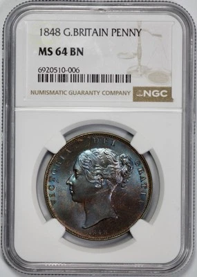 1848 Great Britain Penny NGC MS 64 BN - Image 1 of 4