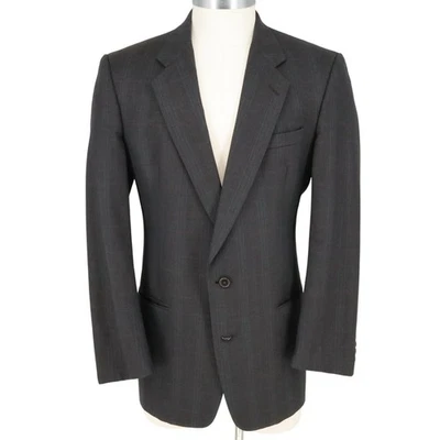 Christian Dior Monsieur Sport пальто мужской 44L серый синий клетку шерсти куртка без вентиляции - Изображение 1 из 4