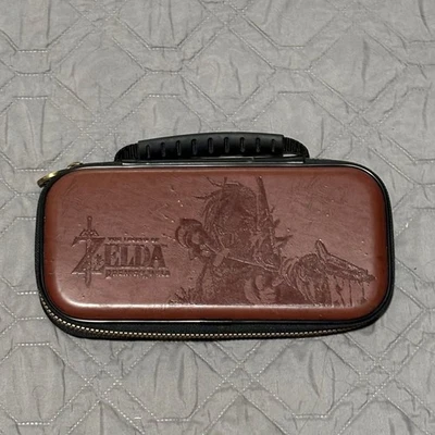 Nintendo Switch Legend of Zelda Breath of the Wild Brown Leather Carrying Case - Image 1 of 4