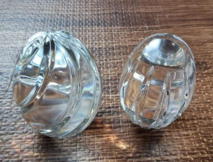 2 Lead Crystal Eggs Paperweight Figurine 1 Signed By Atlantis - Picture 1 of 10