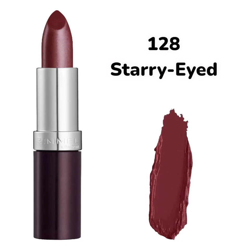 RIMMEL Lasting Finish Lipstick Smooth Creamy 128 Starry Eyed 4 Grams - Image 1 of 2