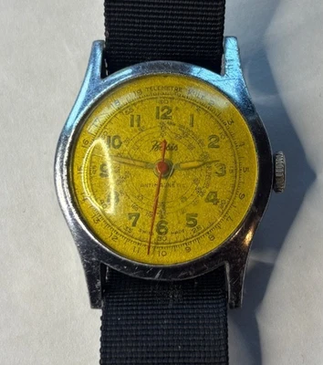 Reloj Pulsera Telémetro Vintage Hombre Mecánico Hecho en Suiza Antimagnético Foto 1 de 4