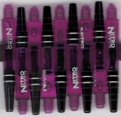 NitroTech Purple Short Polcarbonate/Aluminum Top Dart Shafts: 1 set of 3 - Image 1 of 4
