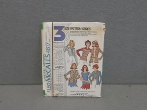 Gr. 12-16 MCCALL'S MUSTER 4617 UNGESCHNITTEN 70er JAHRE STRETCH STRICK CARDIGAN T-SHIRT - Bild 1 von 4