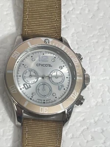 CHICO'S Vintage Chronograph Circular #SR626SW Running New Battery 3 Buttons - Picture 1 of 8