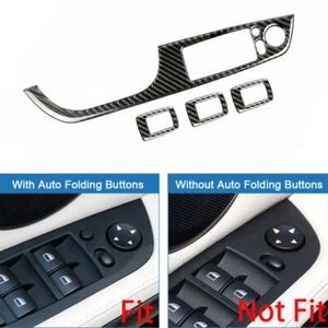 Kohlefaser Tür Fenster Schalter Taste Fensterheber Abdeckung Für BMW E90 05–2012 - Bild 1 von 7