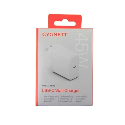 Cygnett PowerPlus 45W GaN USB-C Wall AC Charger Optimal for iPhone Android 4738 - Image 1 of 2