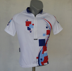 Mens Cycling Activewear Jersey SMS Santini White Size XL 1/4 Zip Shirt Rapid Dry