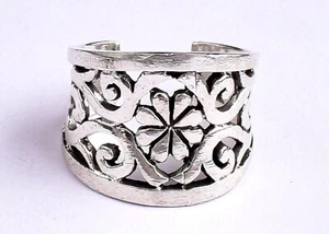925 Sterling Silver Flower Women Ring Casual Wear Adjustable Ring Gift For Her - Picture 1 of 9