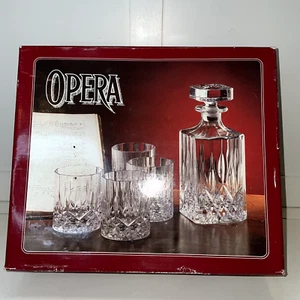 Vintage RCR Whiskey Set Decanter Topper 4 Tumblers OPERA Crystal - Picture 1 of 8